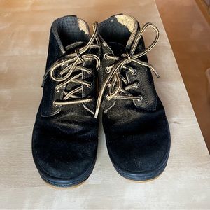 Simple black suede boots